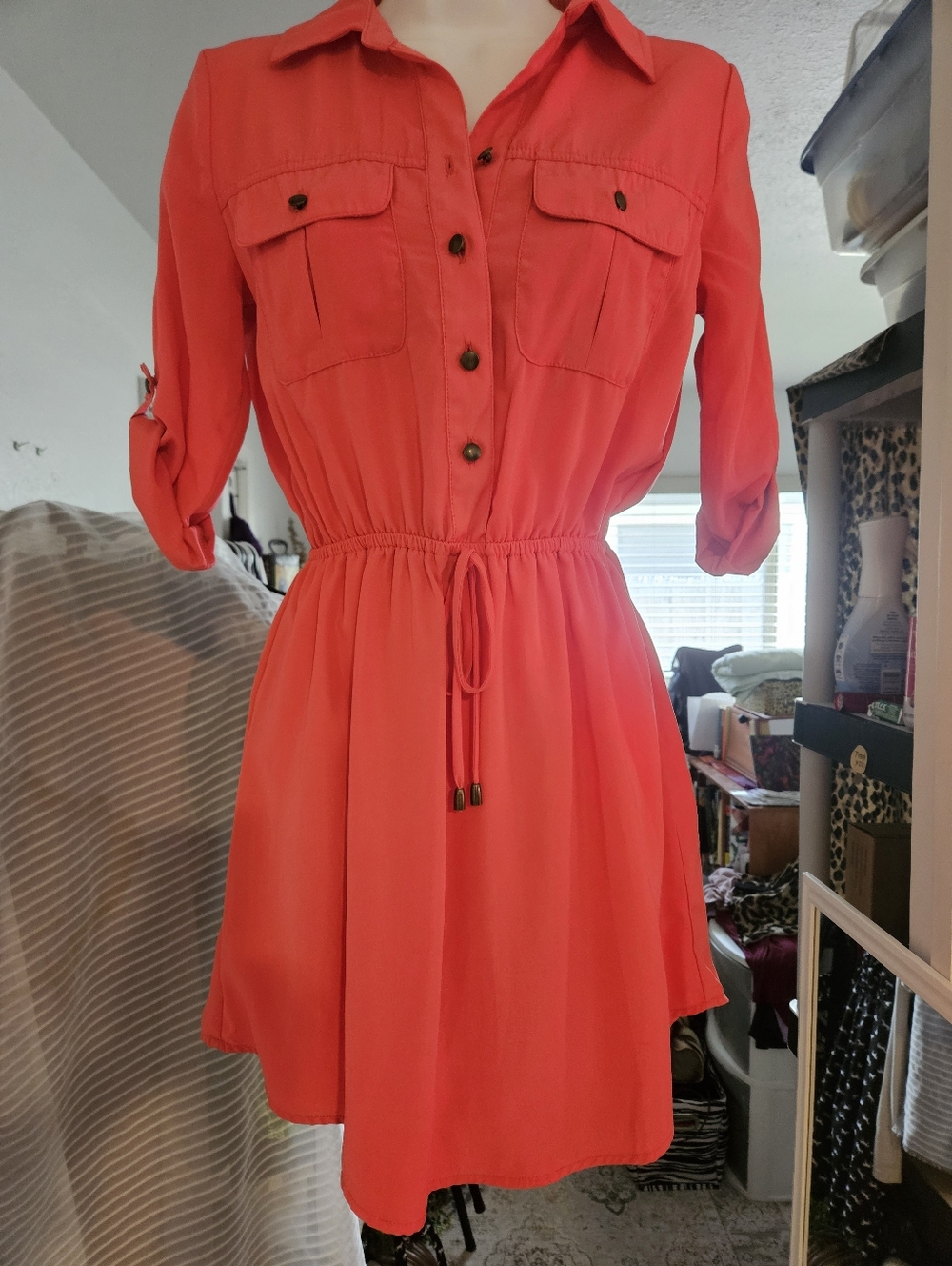 BeBop Coral XS Midi Dress